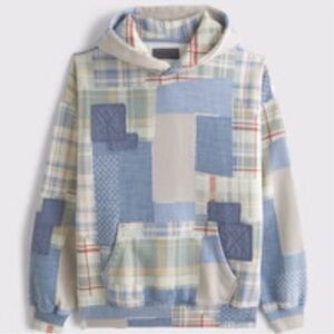 Abercrombie Essential Plaid Patchwork Hoodie NWT Sold Out Online